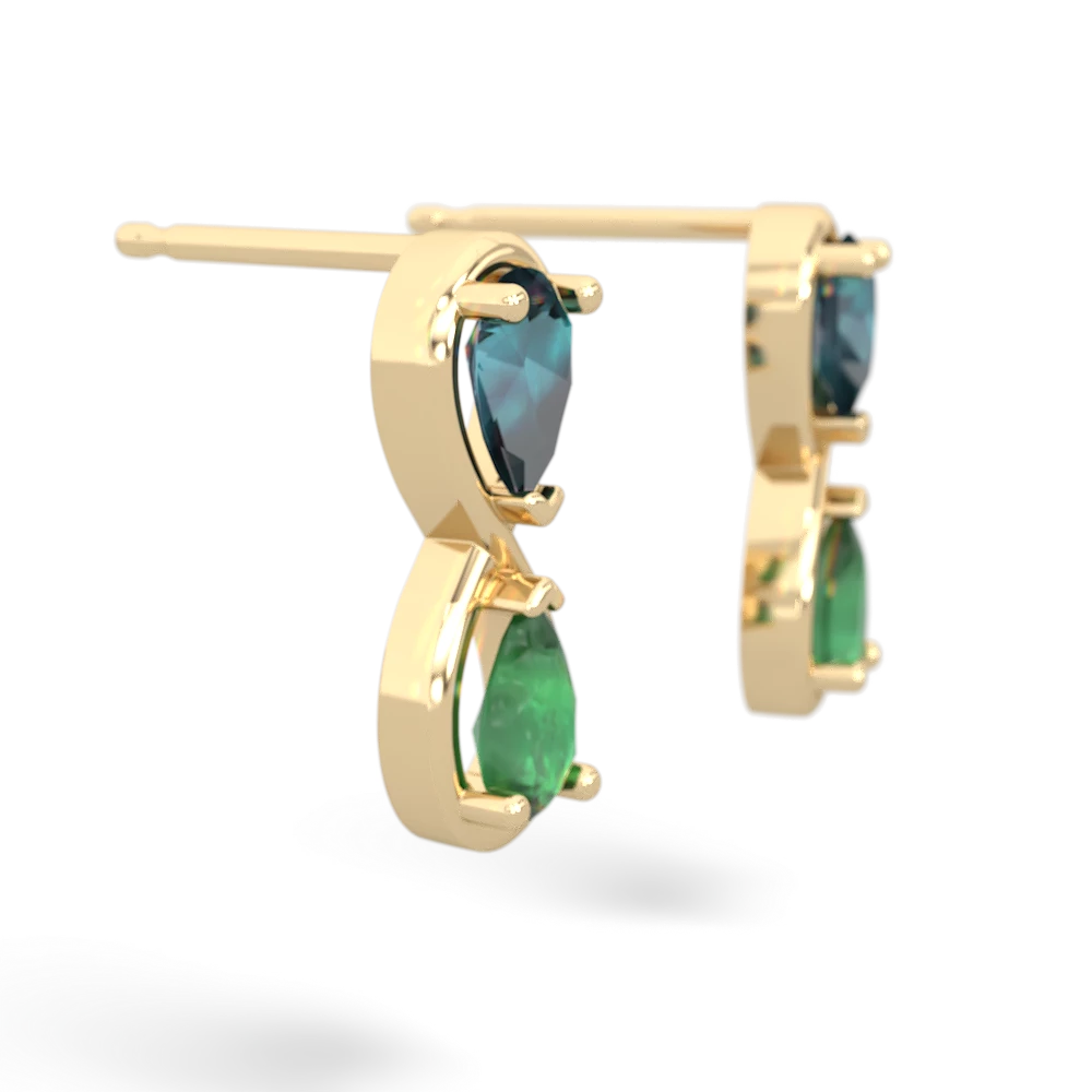 Alexandrite Infinity 14K Yellow Gold earrings E5050