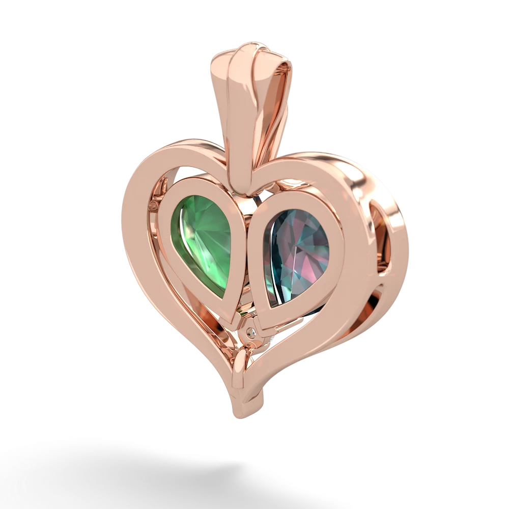 Alexandrite Two Become One 14K Rose Gold pendant P5330