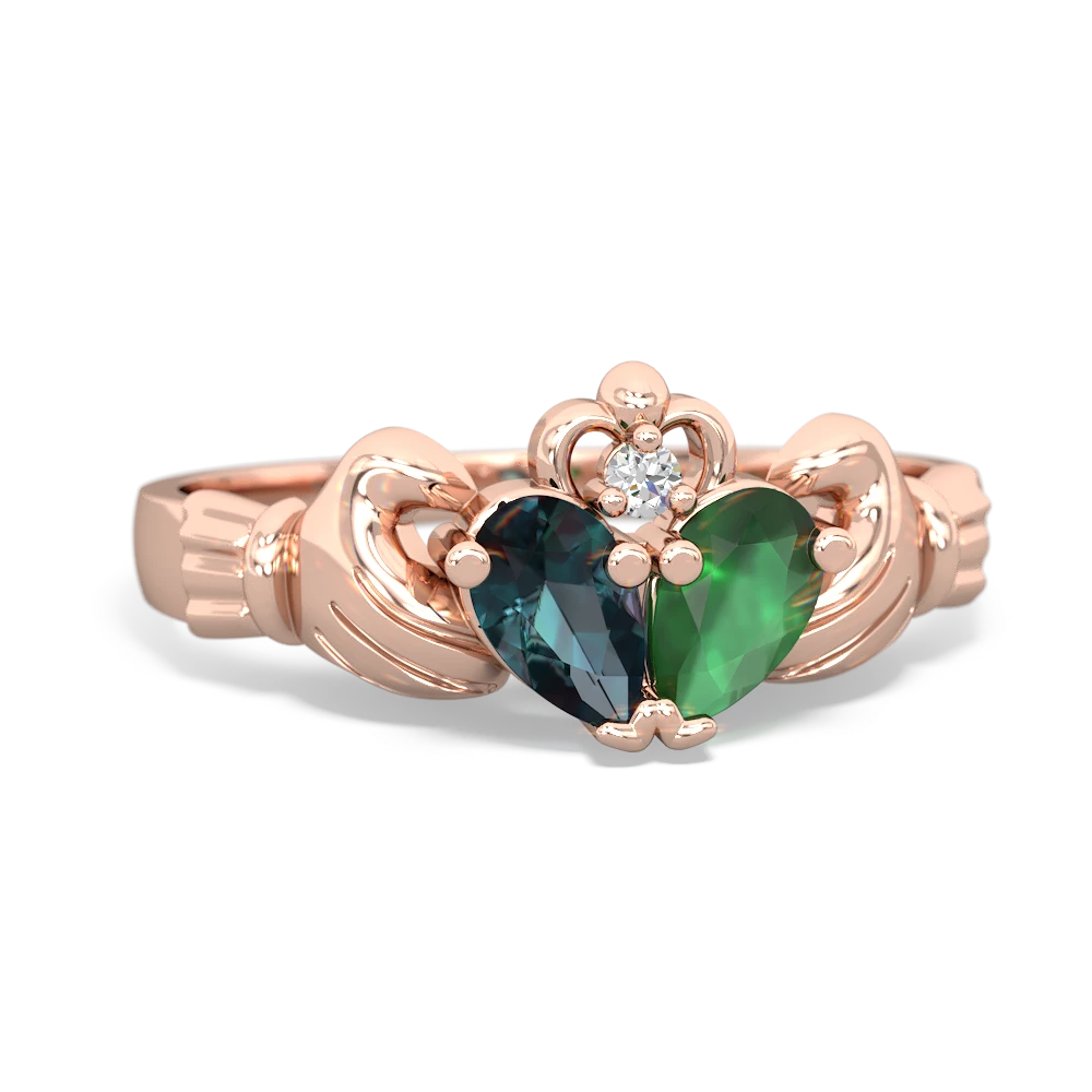 Alexandrite 'Our Heart' Claddagh 14K Rose Gold ring R2388