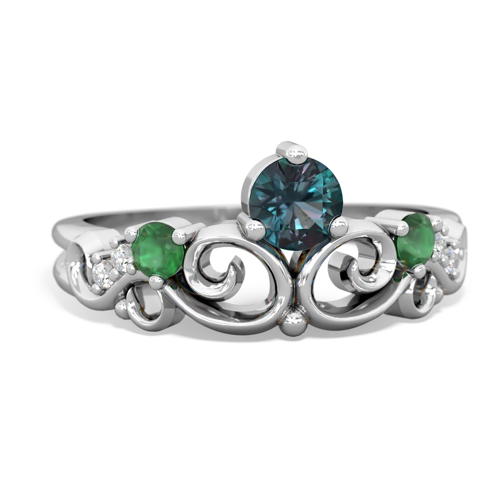 Alexandrite Crown Keepsake 14K White Gold ring R5740