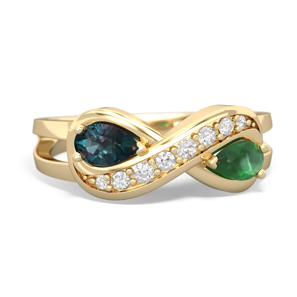 Alexandrite Diamond Infinity 14K Yellow Gold ring R5390