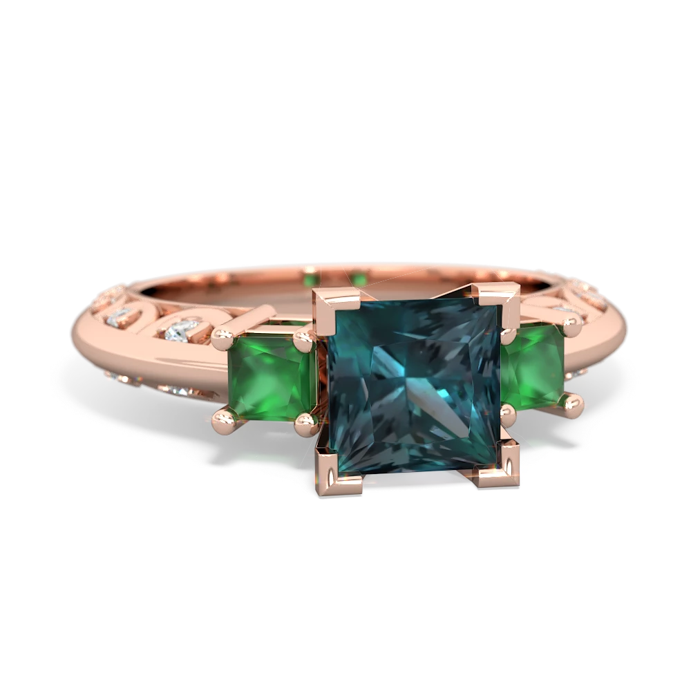 Alexandrite Eternal Embrace Engagement 14K Rose Gold ring C2001