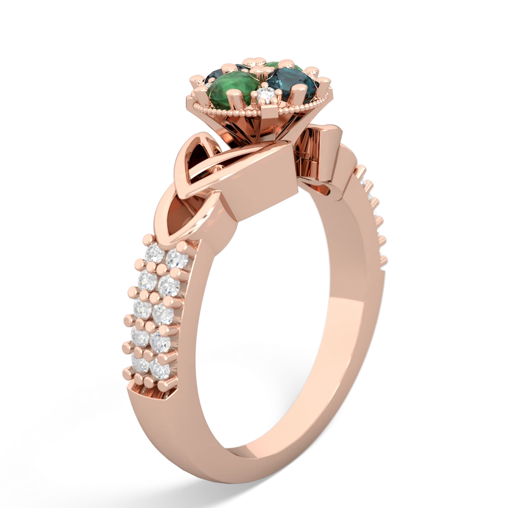 Alexandrite Celtic Knot Cluster Engagement 14K Rose Gold ring R26443RD