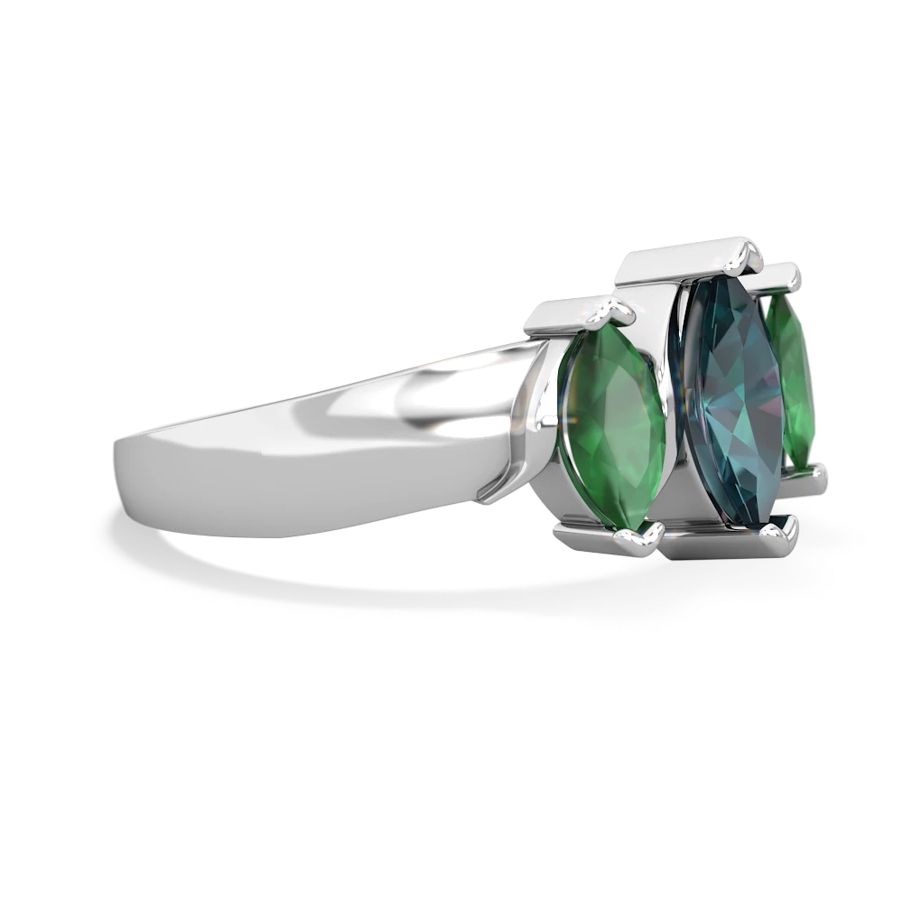 Alexandrite Three Peeks 14K White Gold ring R2433