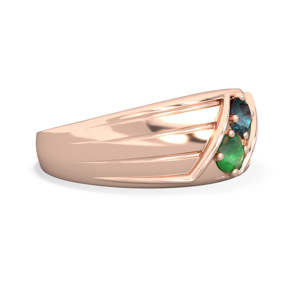 Alexandrite Men's Streamline 14K Rose Gold ring R0460