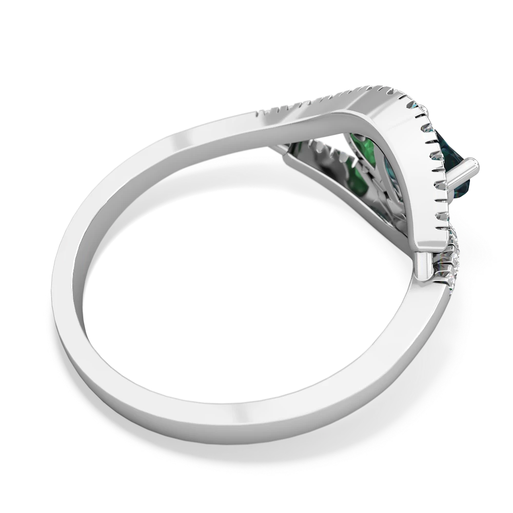 Alexandrite Mother And Child 14K White Gold ring R3010