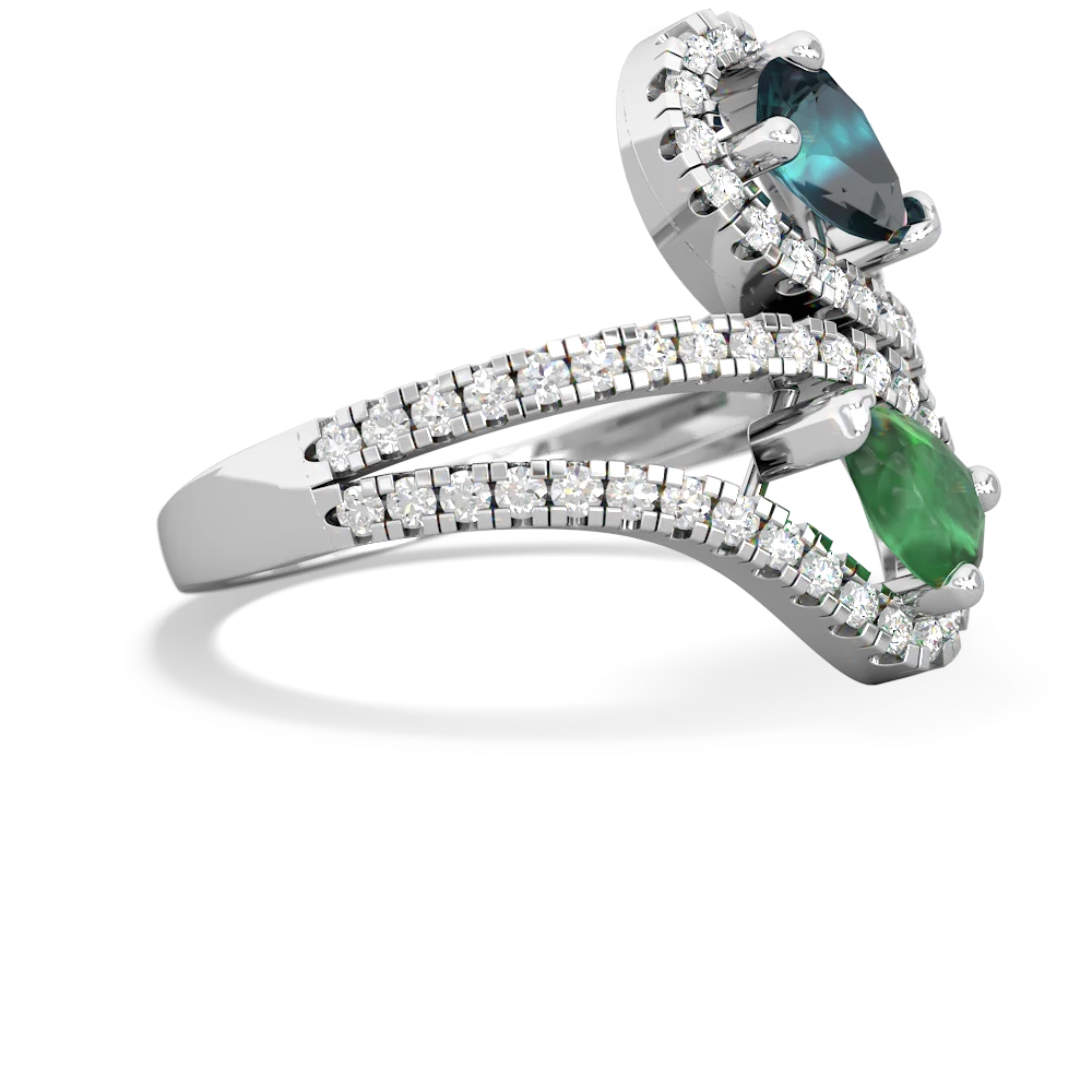 Alexandrite Diamond Dazzler 14K White Gold ring R3000