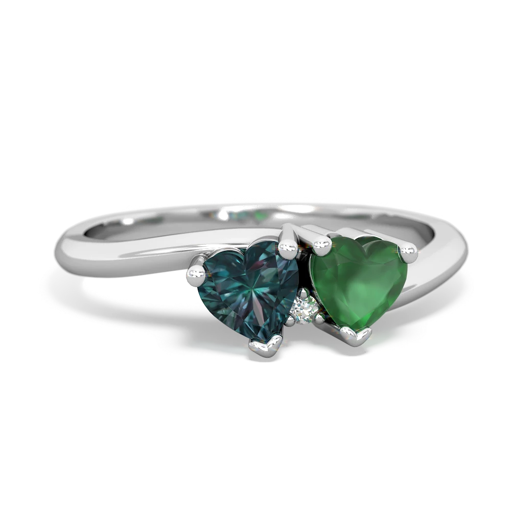 Alexandrite Sweethearts 14K White Gold ring R5260