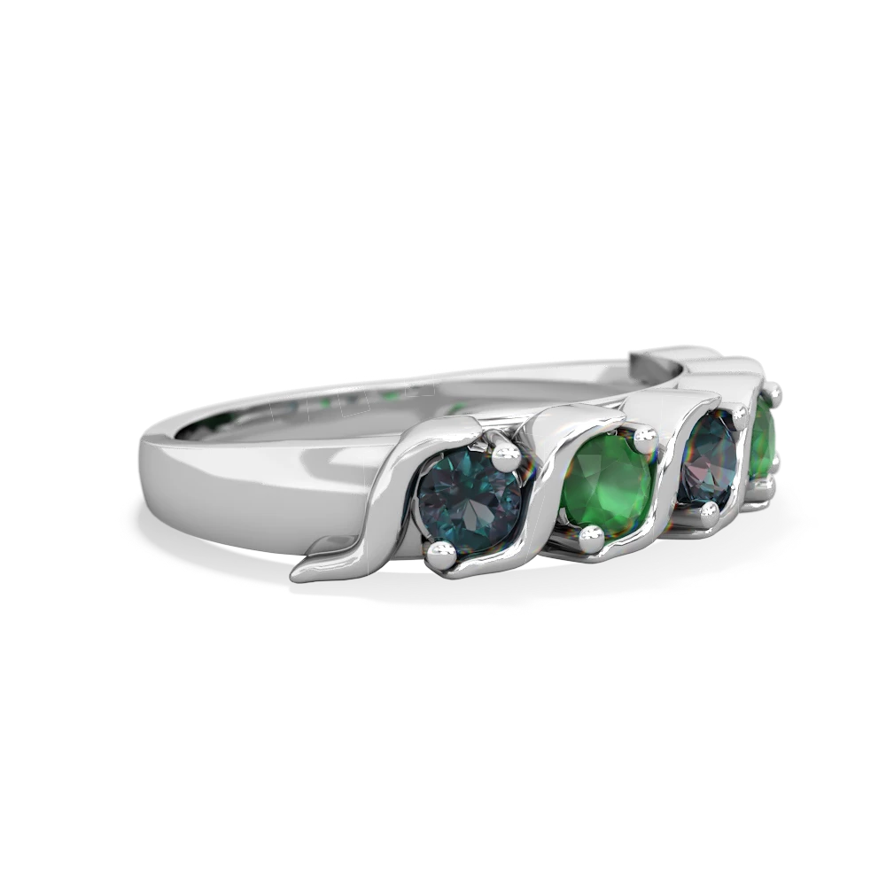 Alexandrite Anniversary Band 14K White Gold ring R2089