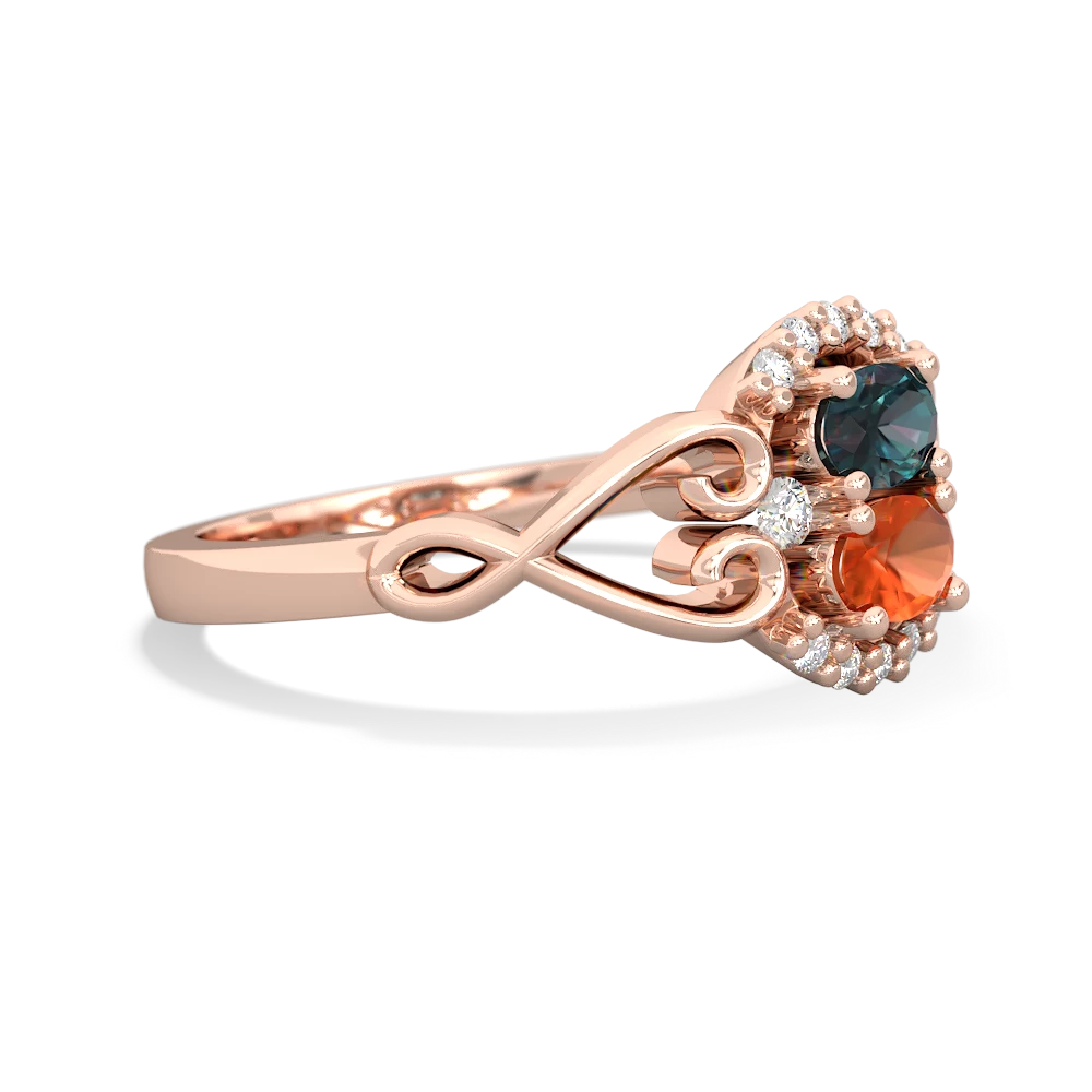 Alexandrite Love Nest 14K Rose Gold ring R5860