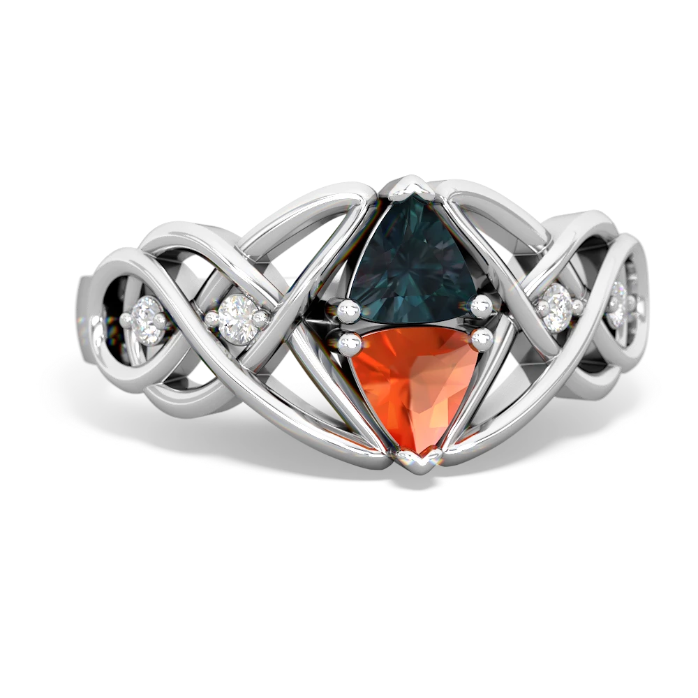 Alexandrite Keepsake Celtic Knot 14K White Gold ring R5300