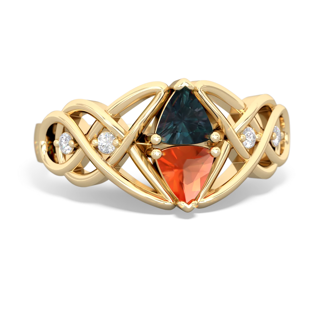 Alexandrite Keepsake Celtic Knot 14K Yellow Gold ring R5300