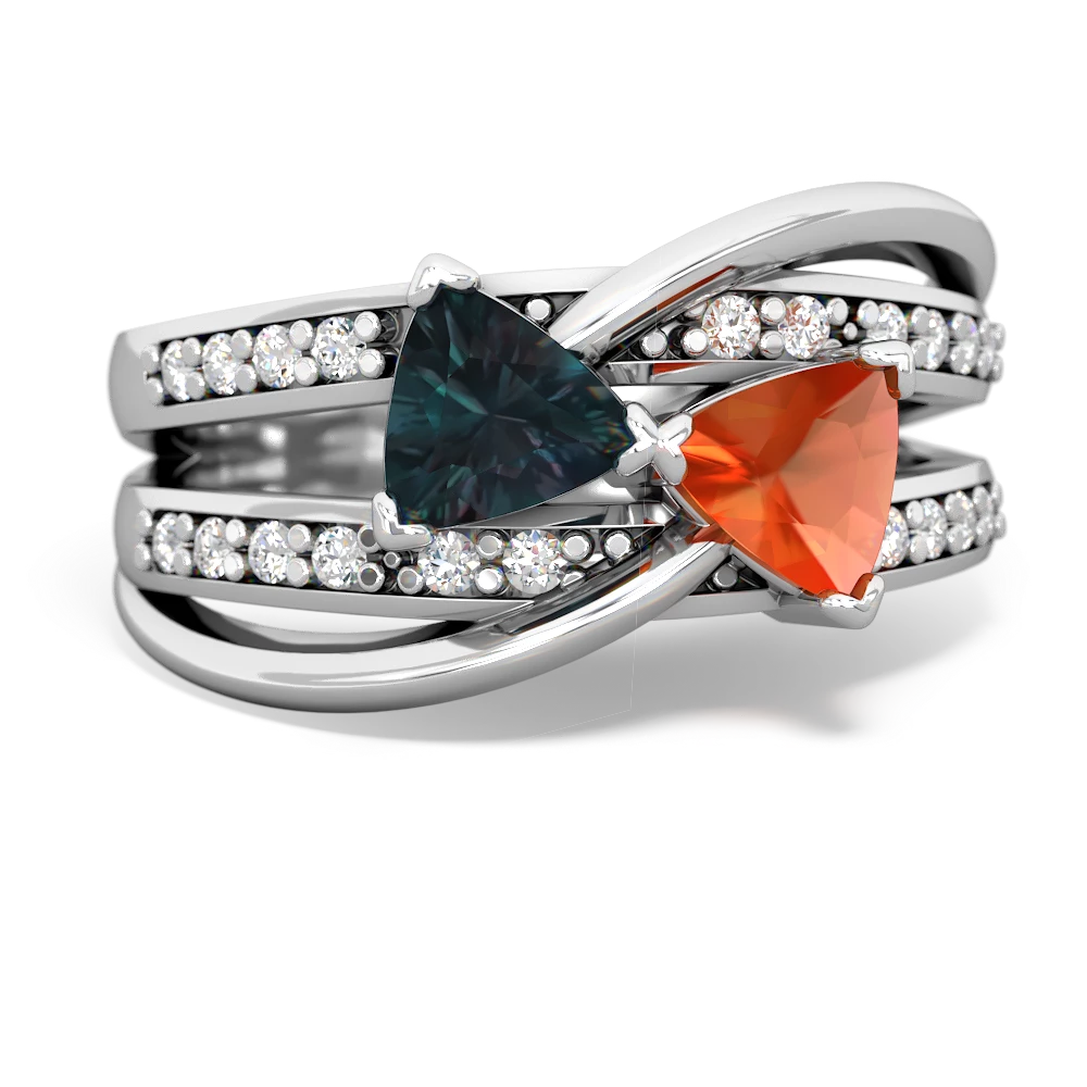 Alexandrite Bowtie 14K White Gold ring R2360