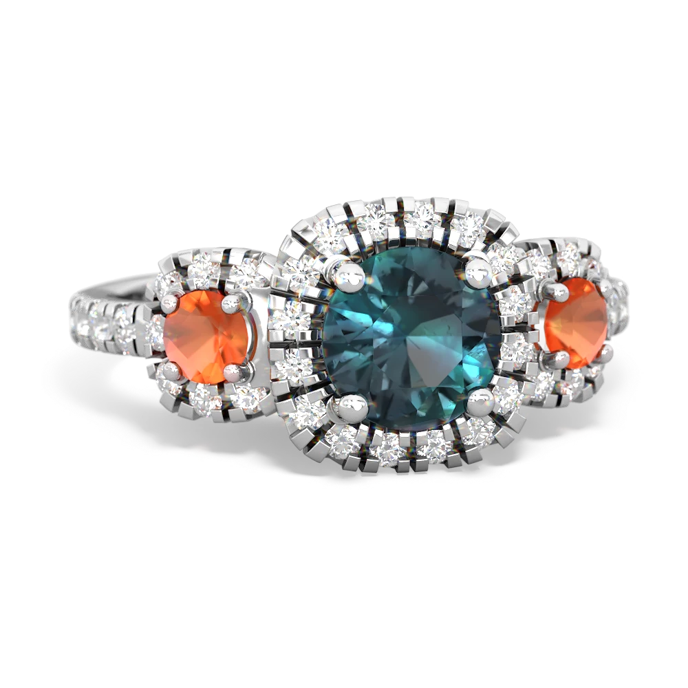 Alexandrite Regal Halo 14K White Gold ring R5350