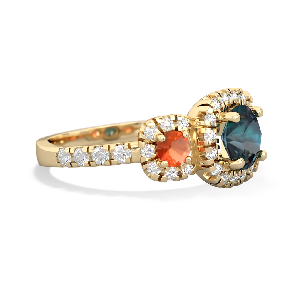 Alexandrite Regal Halo 14K Yellow Gold ring R5350