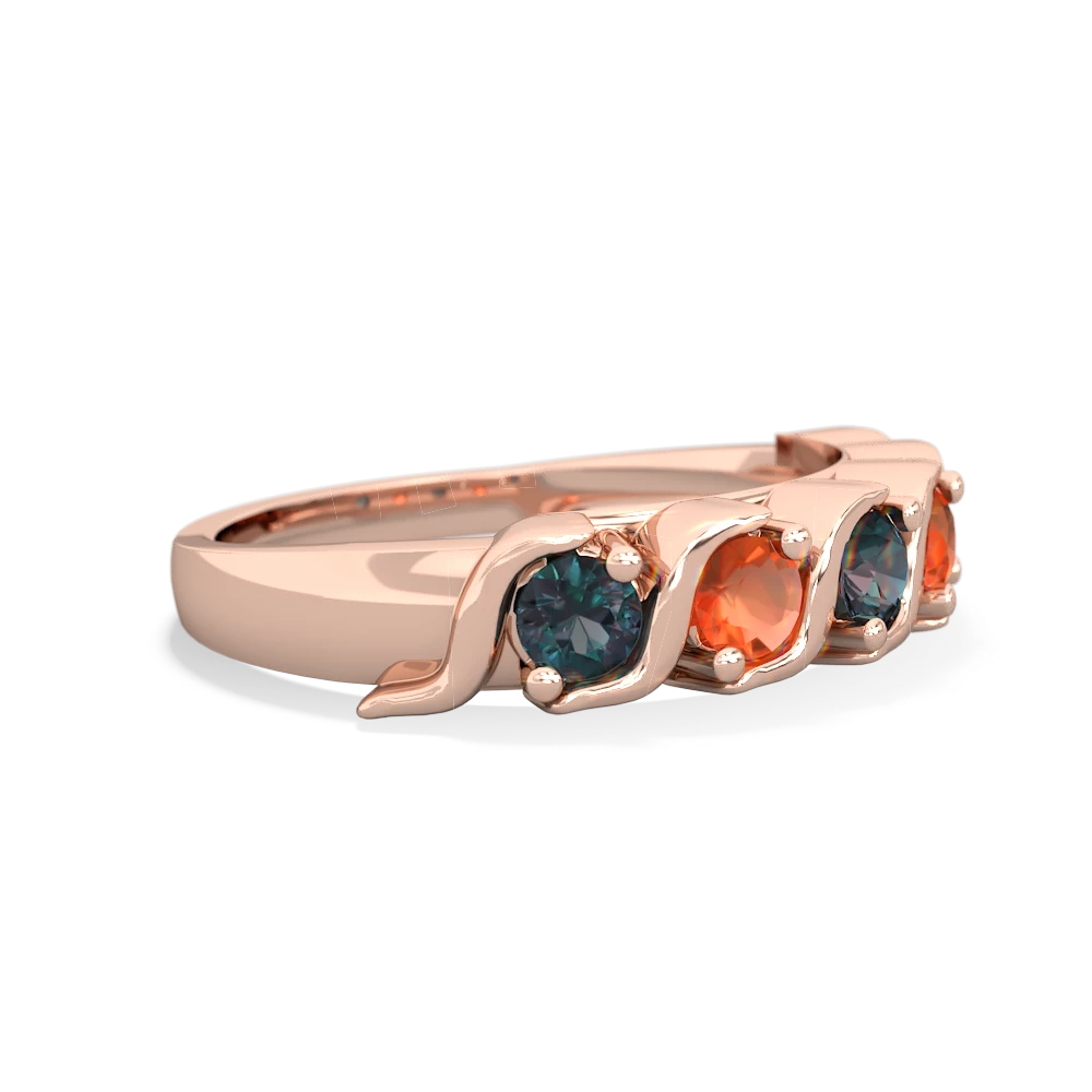 Alexandrite Anniversary Band 14K Rose Gold ring R2089