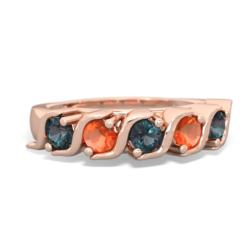 Alexandrite Anniversary Band 14K Rose Gold ring R2089