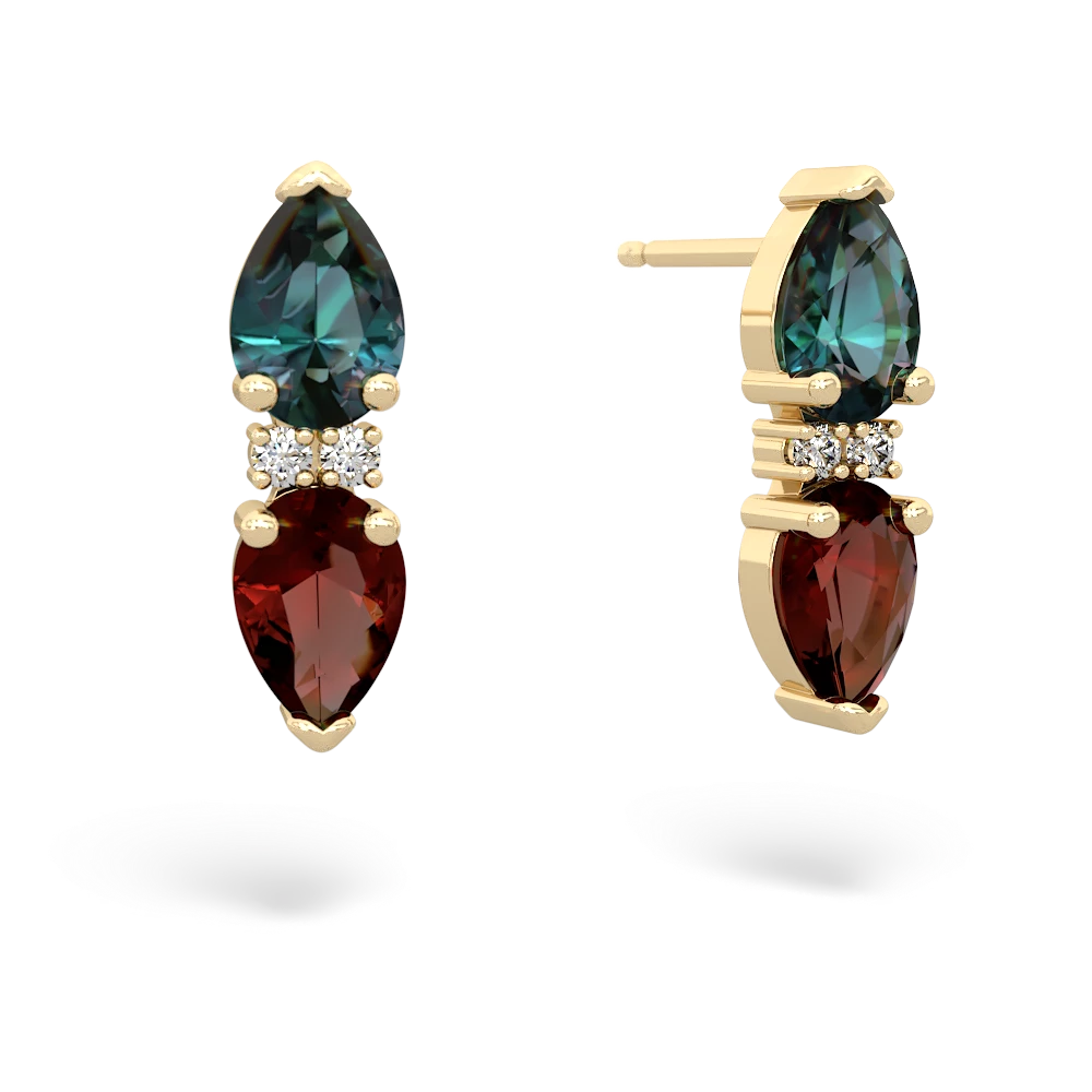 Alexandrite Bowtie Drop 14K Yellow Gold earrings E0865