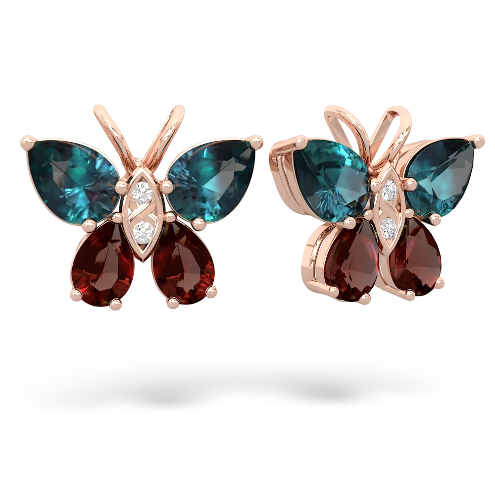 Alexandrite Butterfly 14K Rose Gold earrings E2215