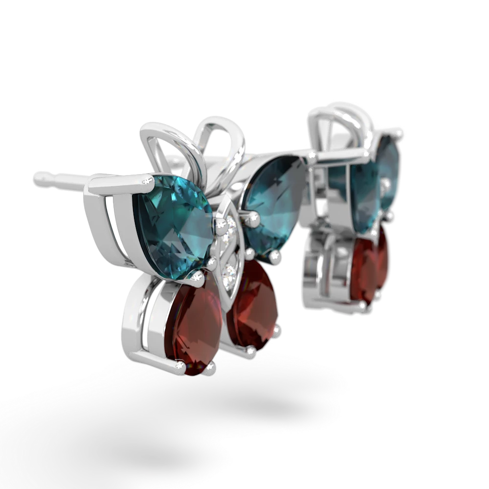 Alexandrite Butterfly 14K White Gold earrings E2215