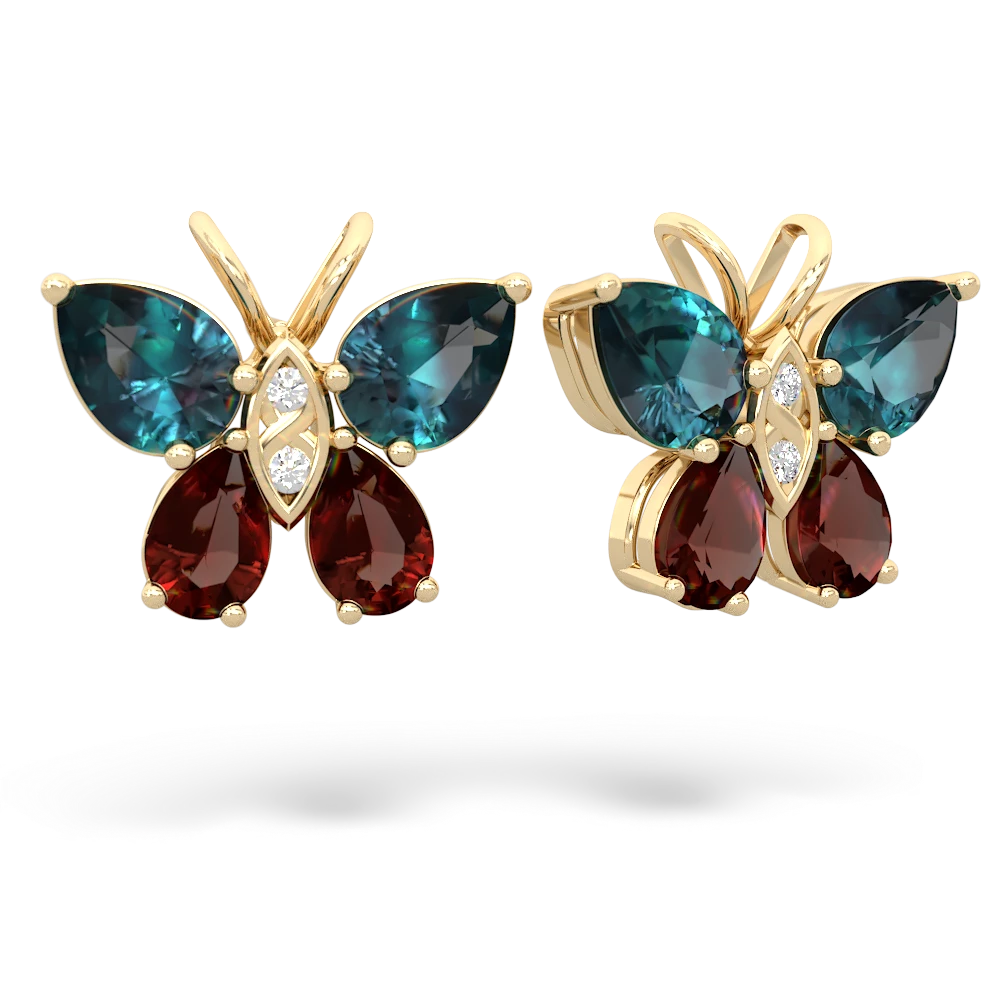 Alexandrite Butterfly 14K Yellow Gold earrings E2215