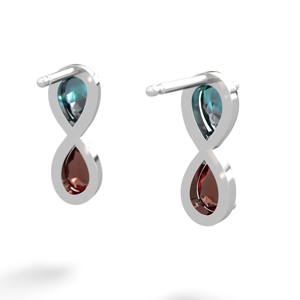 Alexandrite Infinity 14K White Gold earrings E5050