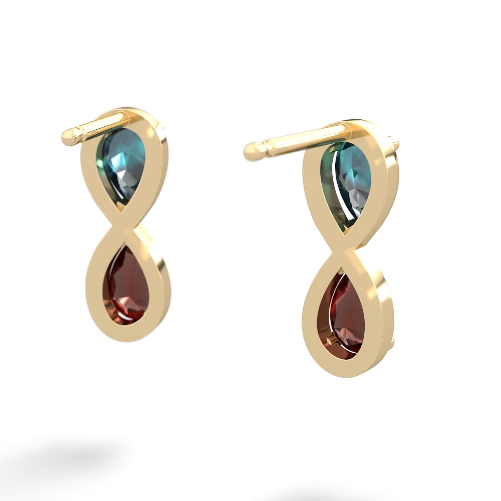 Alexandrite Infinity 14K Yellow Gold earrings E5050