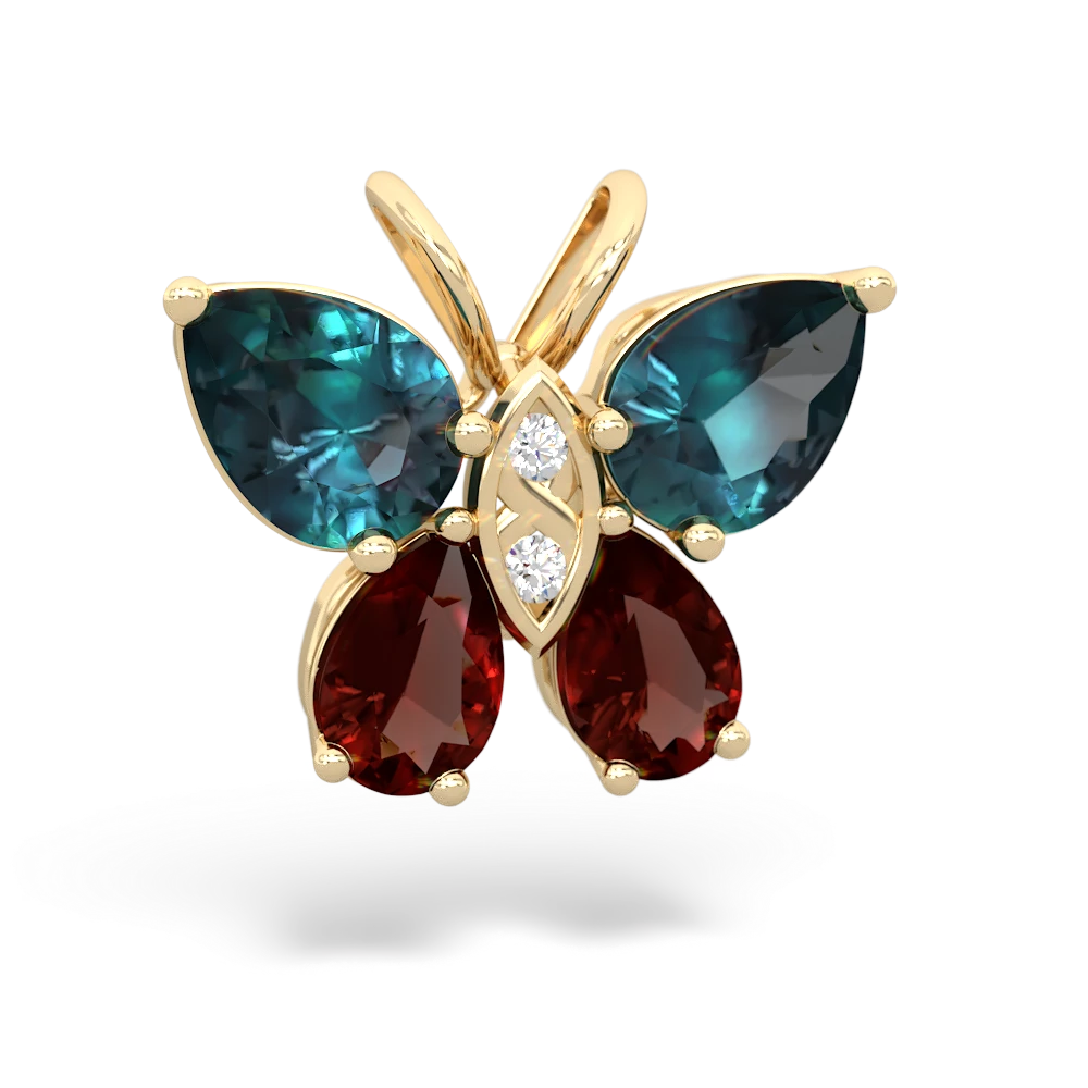 Alexandrite Butterfly 14K Yellow Gold pendant P2215