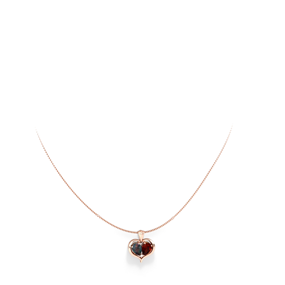 Alexandrite Two Become One 14K Rose Gold pendant P5330