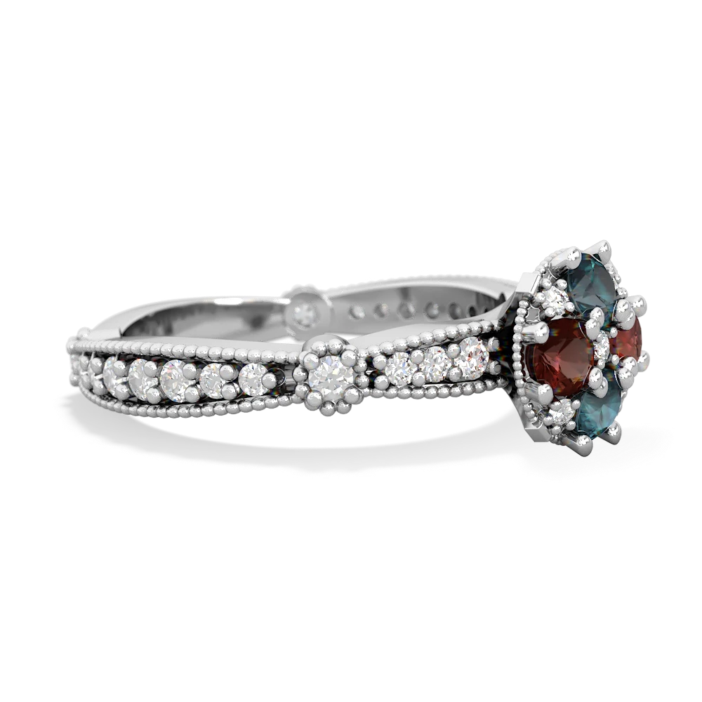 Alexandrite Sparkling Tiara Cluster 14K White Gold ring R26293RD