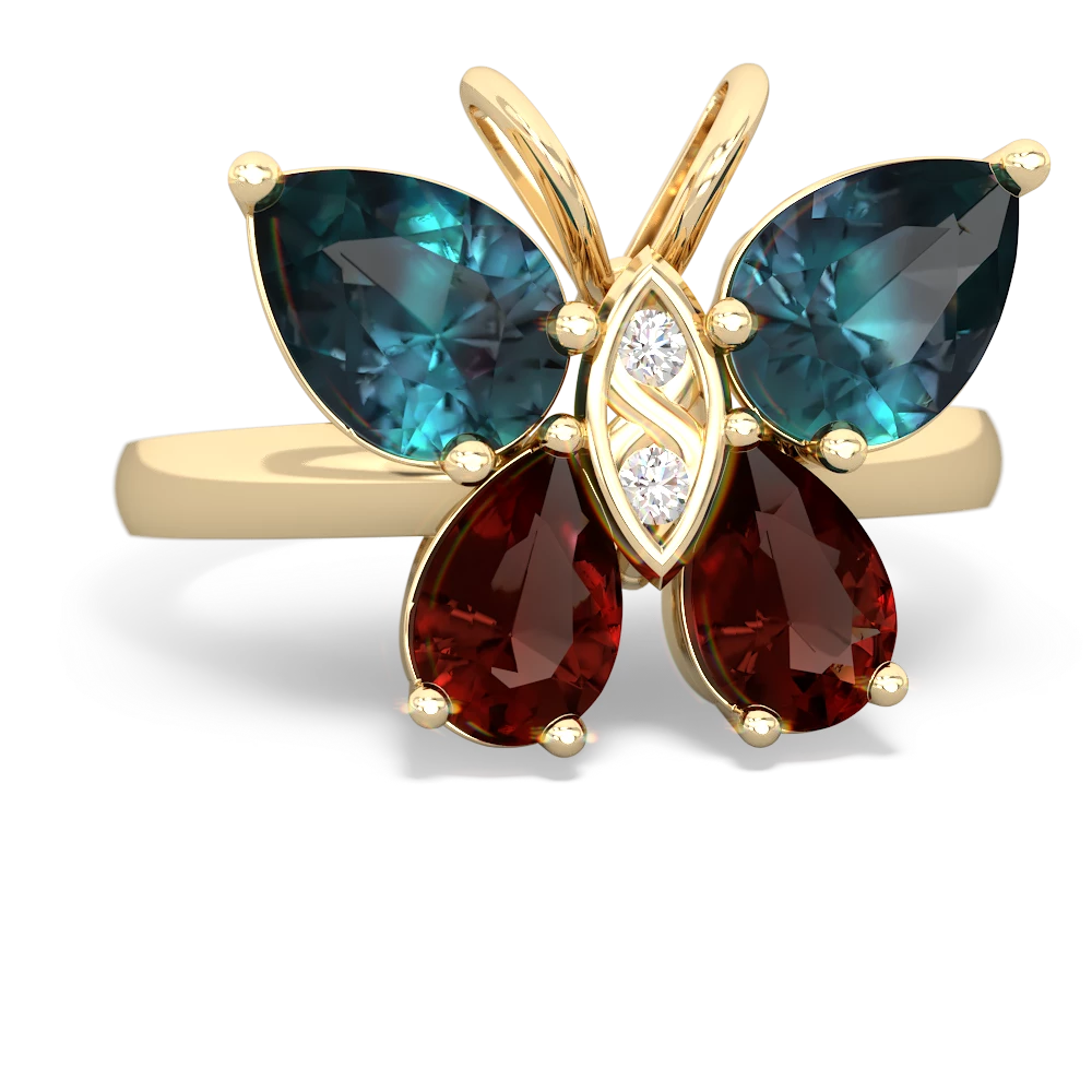 Alexandrite Butterfly 14K Yellow Gold ring R2215