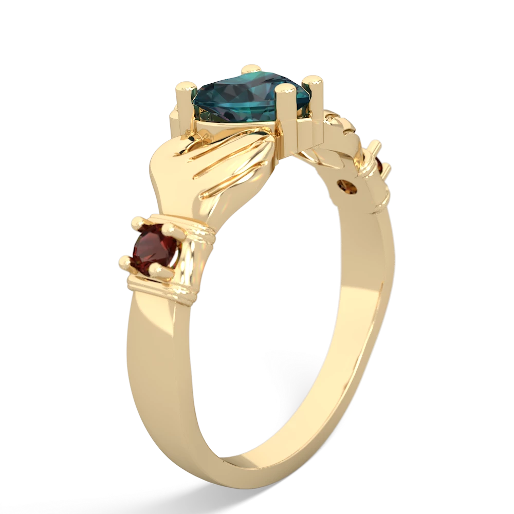 Alexandrite Claddagh Keepsake 14K Yellow Gold ring R5245