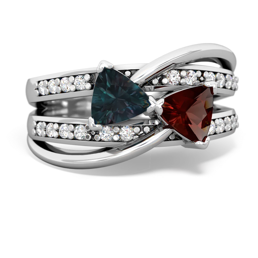 Alexandrite Bowtie 14K White Gold ring R2360