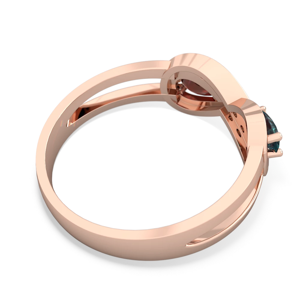 Alexandrite Diamond Infinity 14K Rose Gold ring R5390