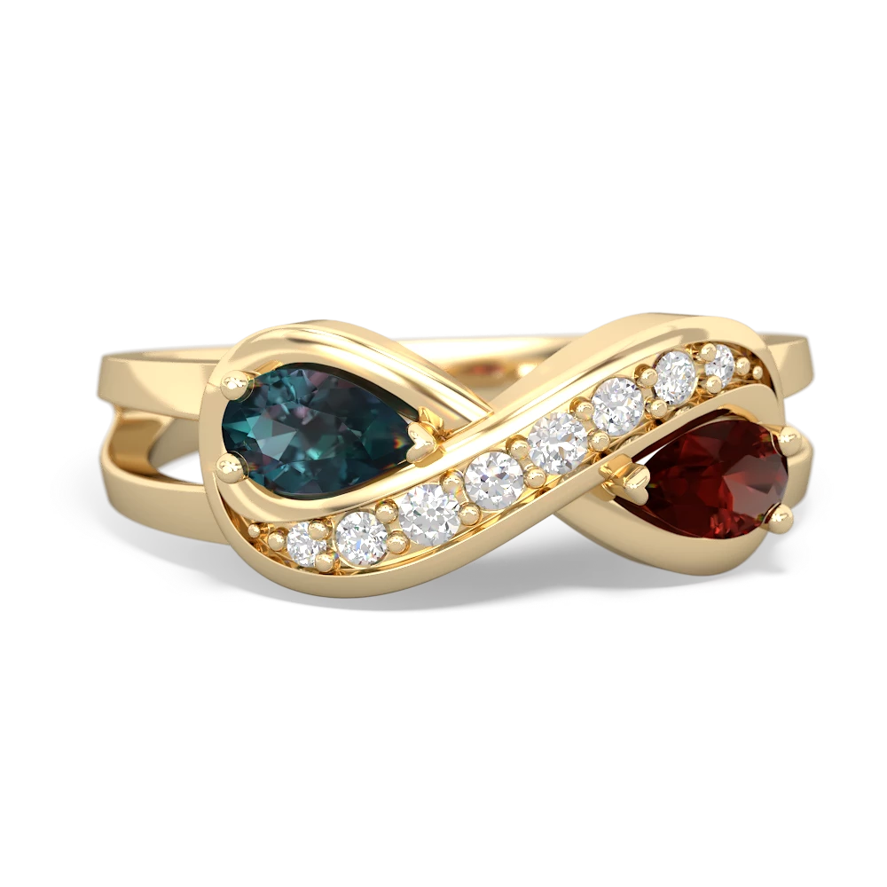 Alexandrite Diamond Infinity 14K Yellow Gold ring R5390