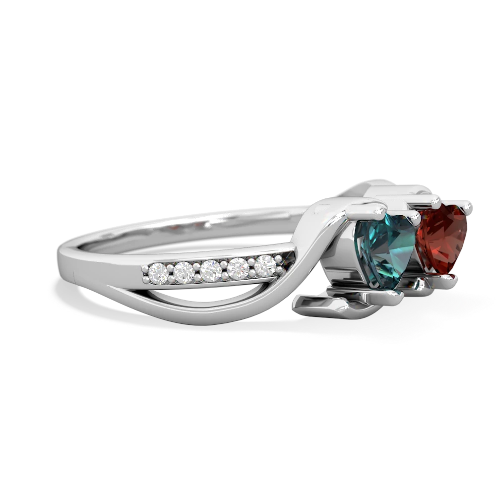 Alexandrite Side By Side 14K White Gold ring R3090