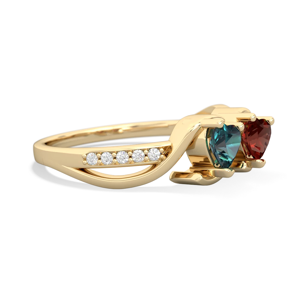 Alexandrite Side By Side 14K Yellow Gold ring R3090