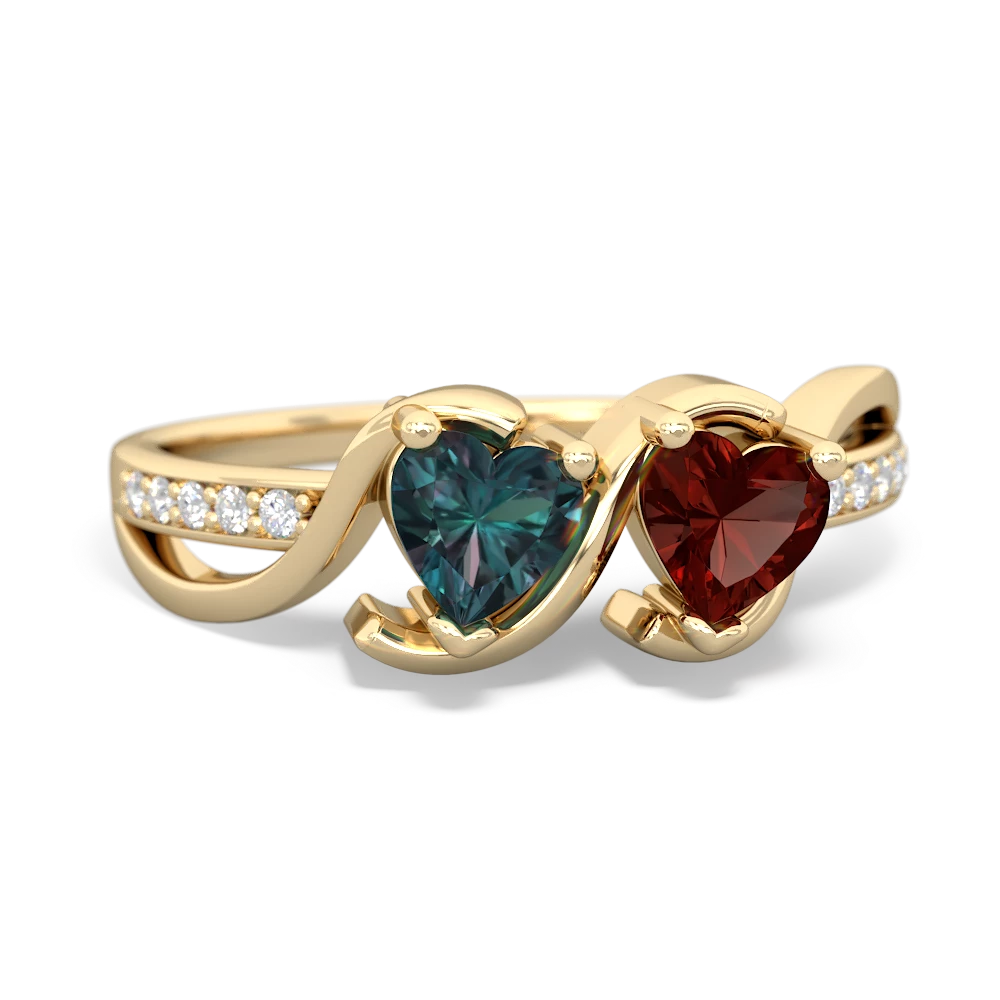 Alexandrite Side By Side 14K Yellow Gold ring R3090