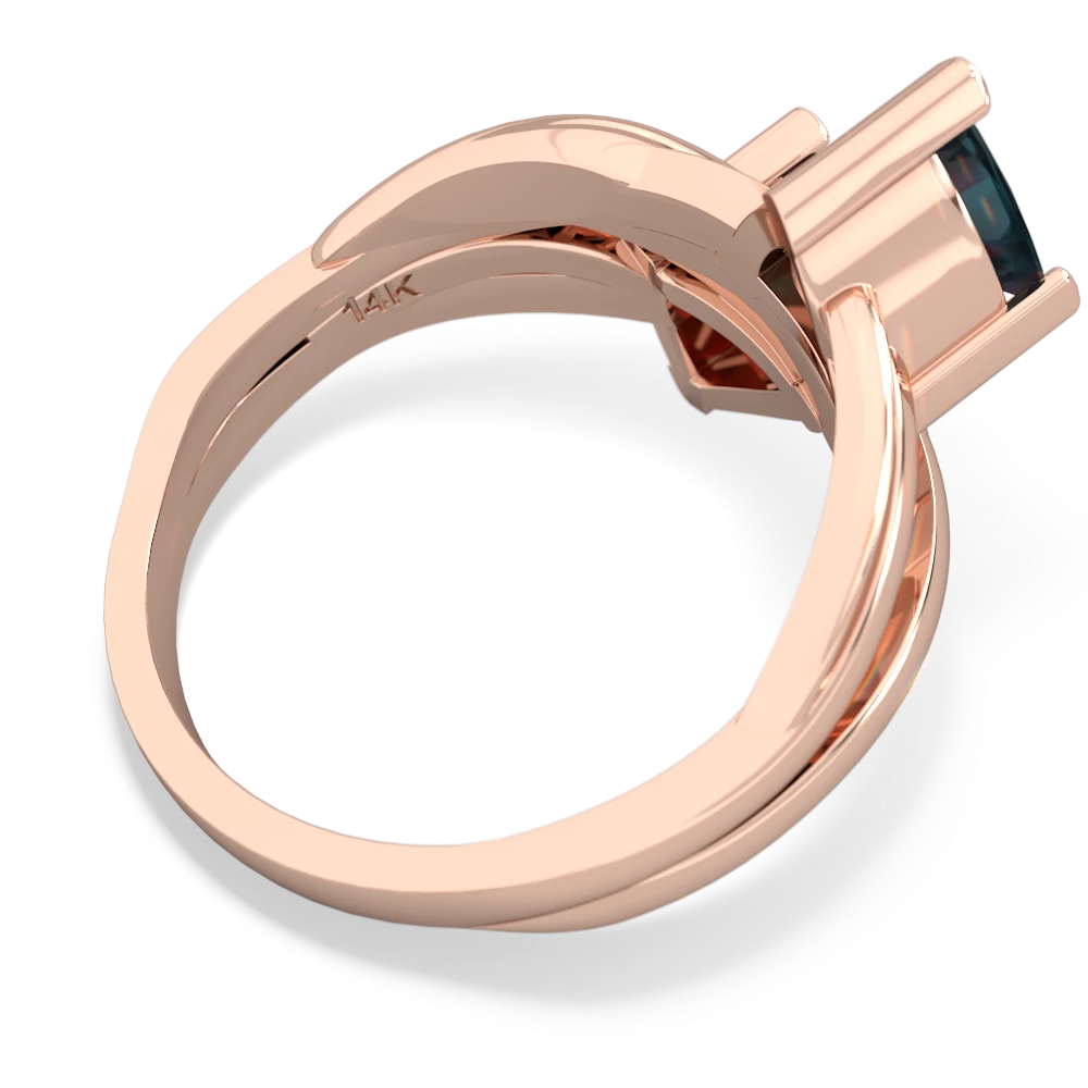 Alexandrite Split Band Swirl 14K Rose Gold ring R2341