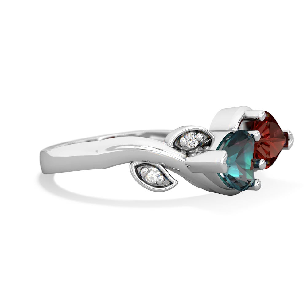 Alexandrite Floral Elegance 14K White Gold ring R5790