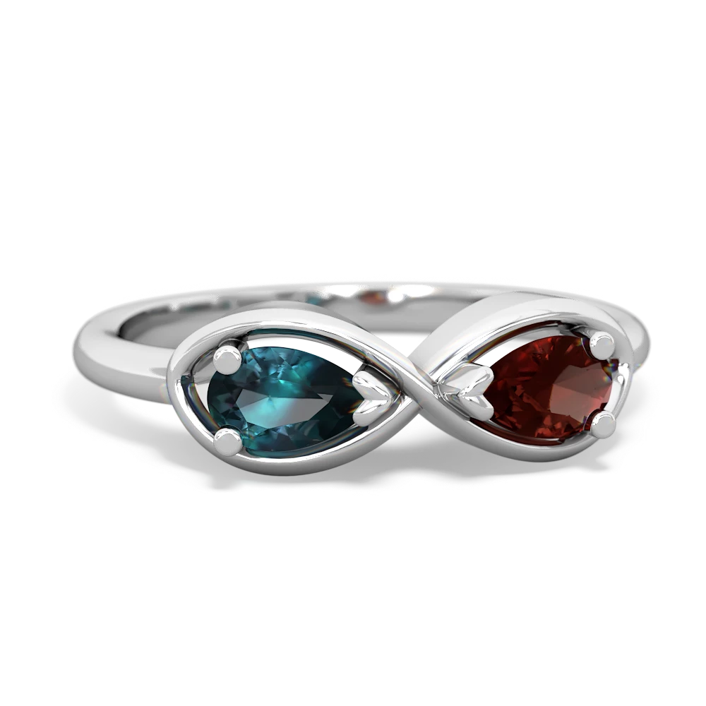 Alexandrite Infinity 14K White Gold ring R5050