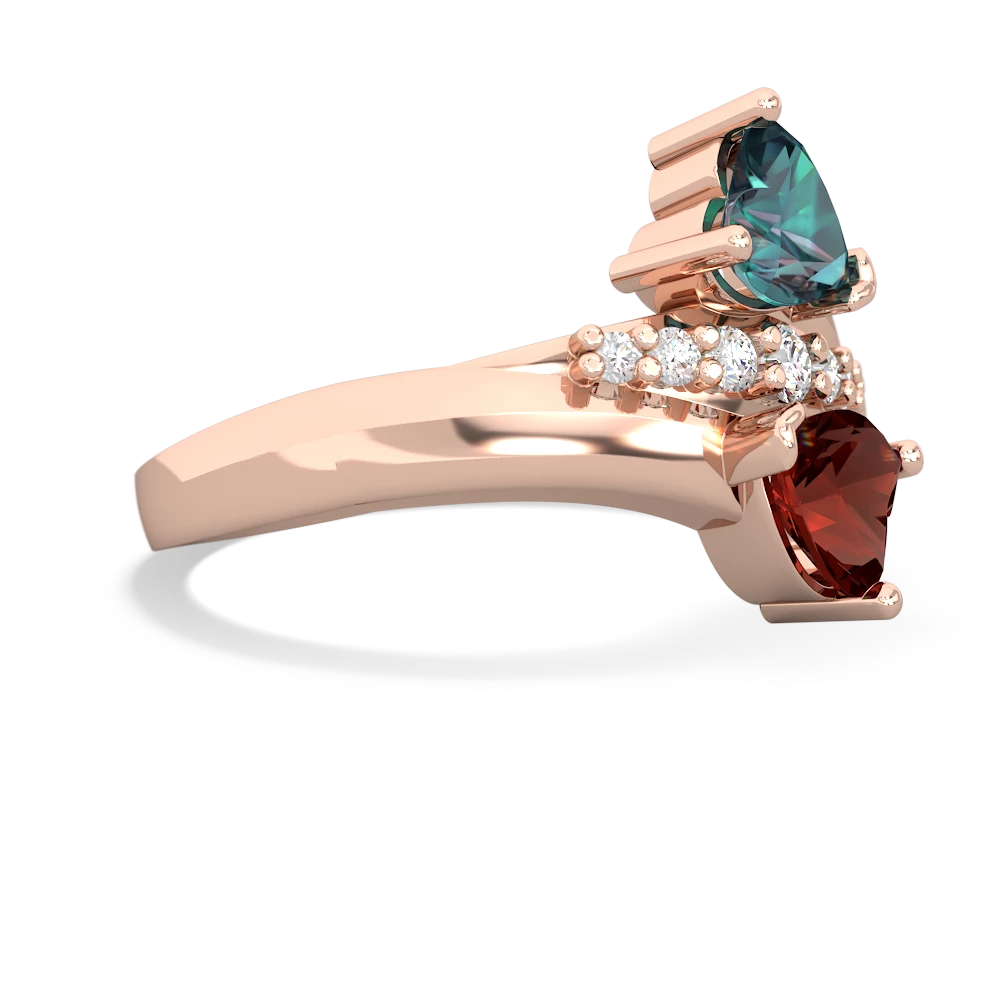 Alexandrite Heart To Heart 14K Rose Gold ring R2064