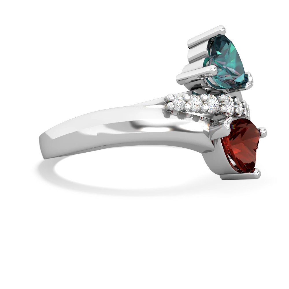 Alexandrite Heart To Heart 14K White Gold ring R2064