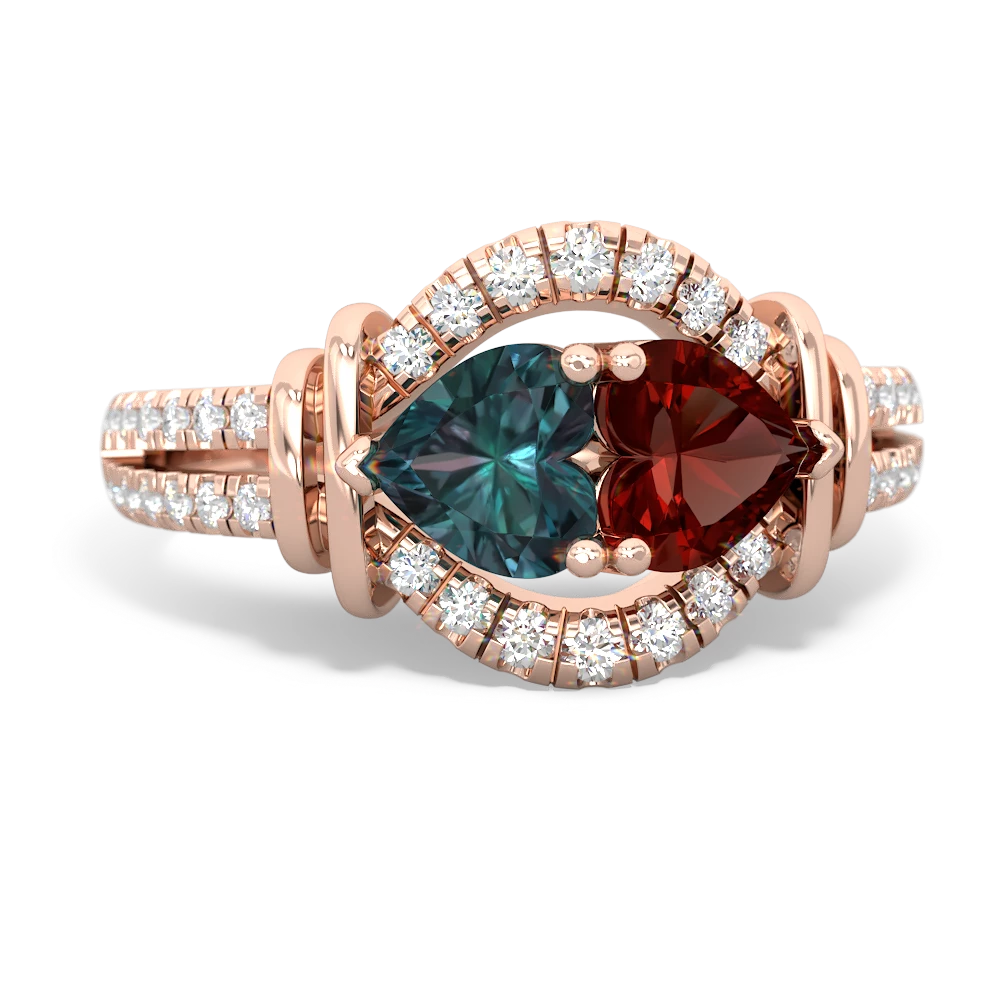 Alexandrite Art-Deco Keepsake 14K Rose Gold ring R5630