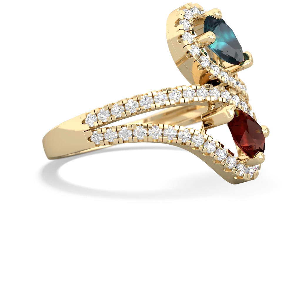 Alexandrite Diamond Dazzler 14K Yellow Gold ring R3000