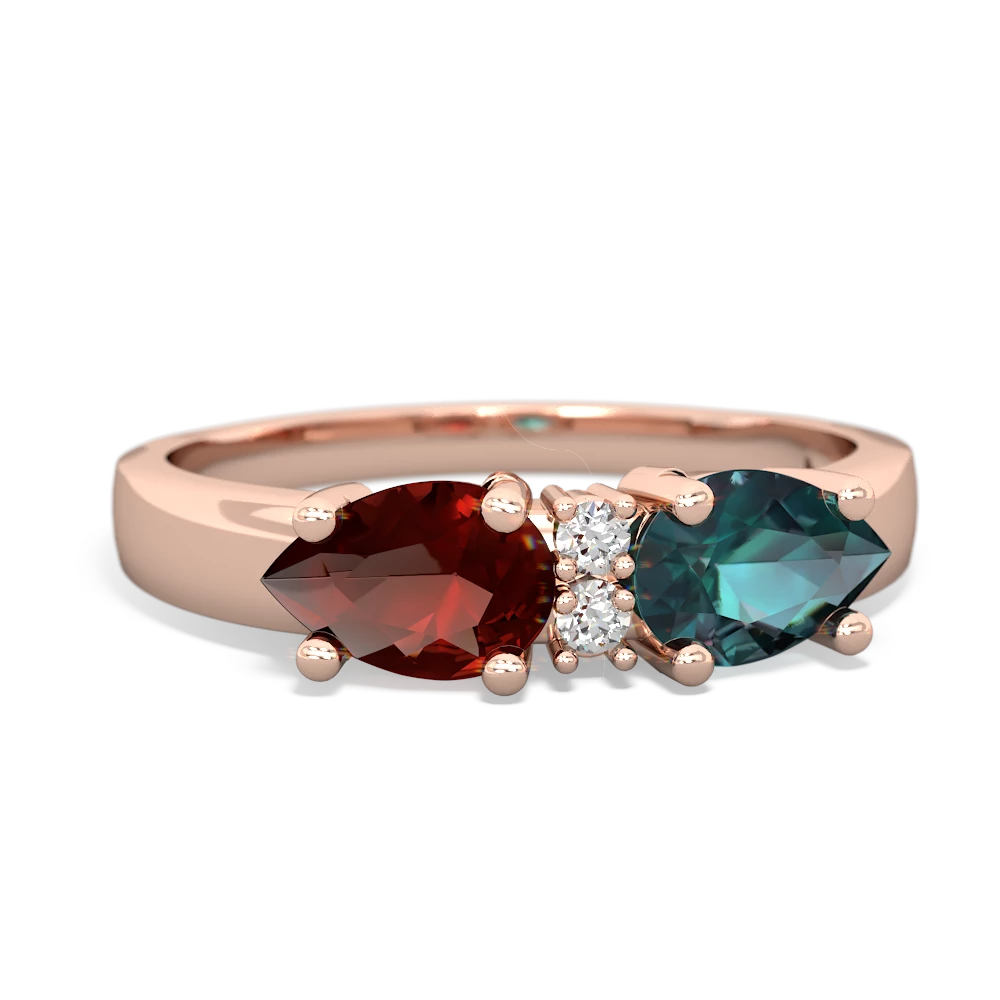 Alexandrite Pear Bowtie 14K Rose Gold ring R0865