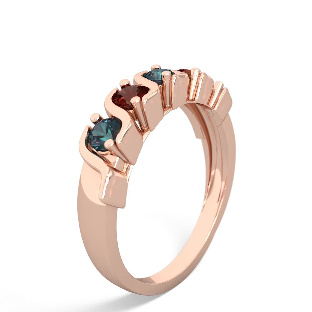 Alexandrite Anniversary Band 14K Rose Gold ring R2089