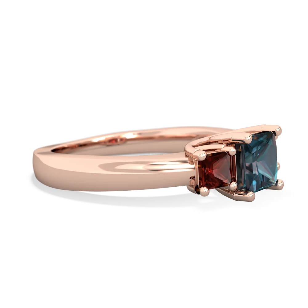 Alexandrite Three Stone Trellis 14K Rose Gold ring R4015