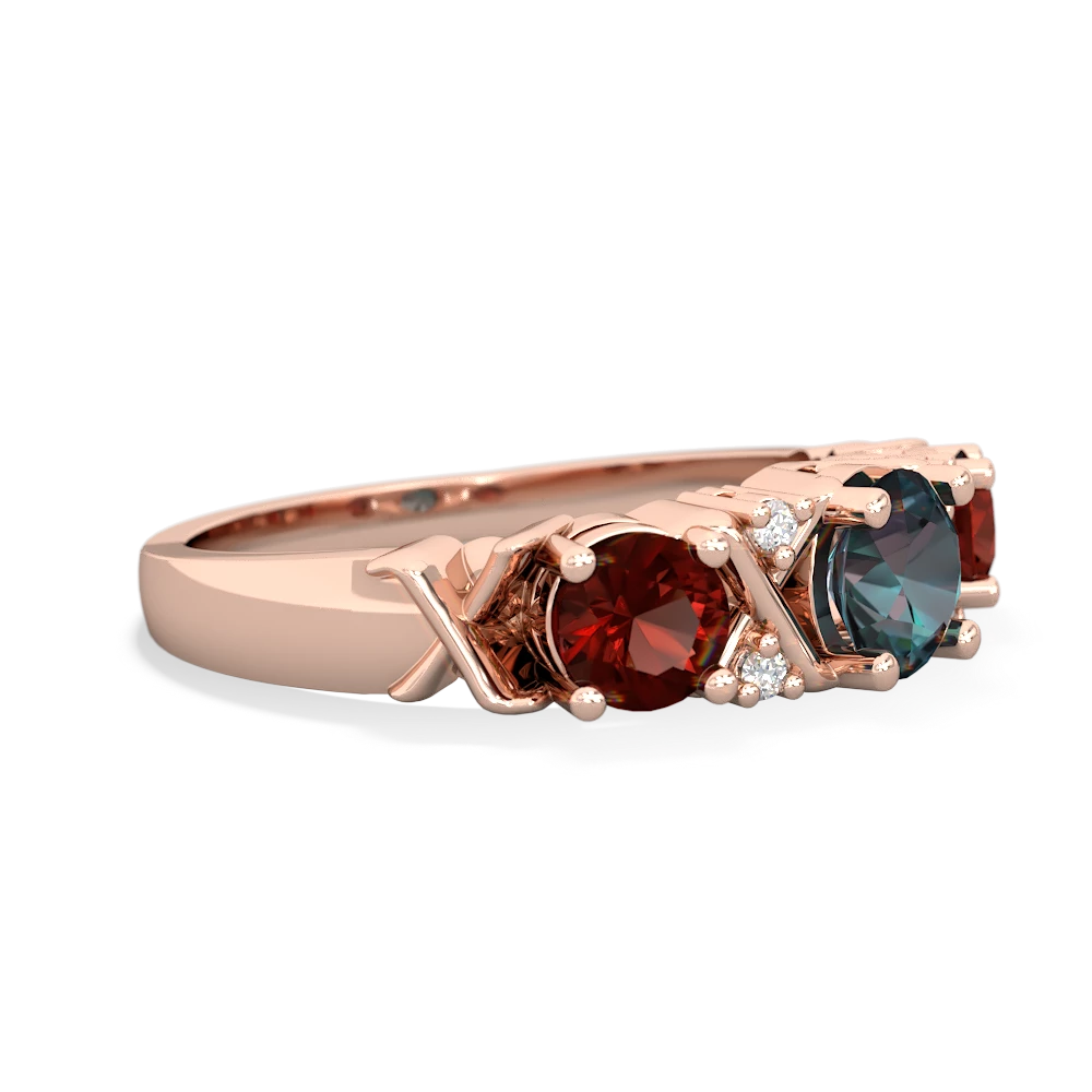 Alexandrite Hugs And Kisses 14K Rose Gold ring R5016