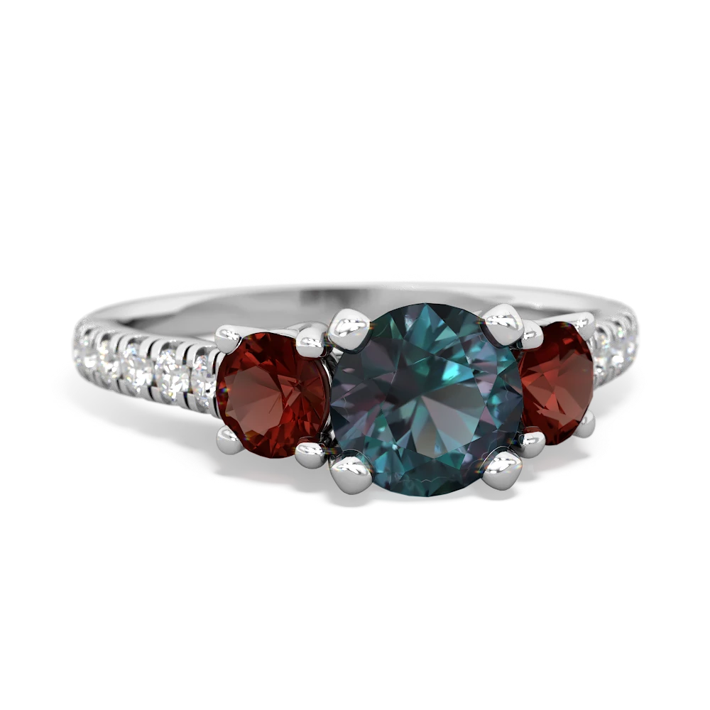 Alexandrite Pave Trellis 14K White Gold ring R5500